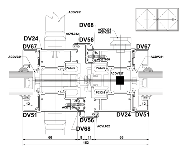 Cross Section through a french door meeting style